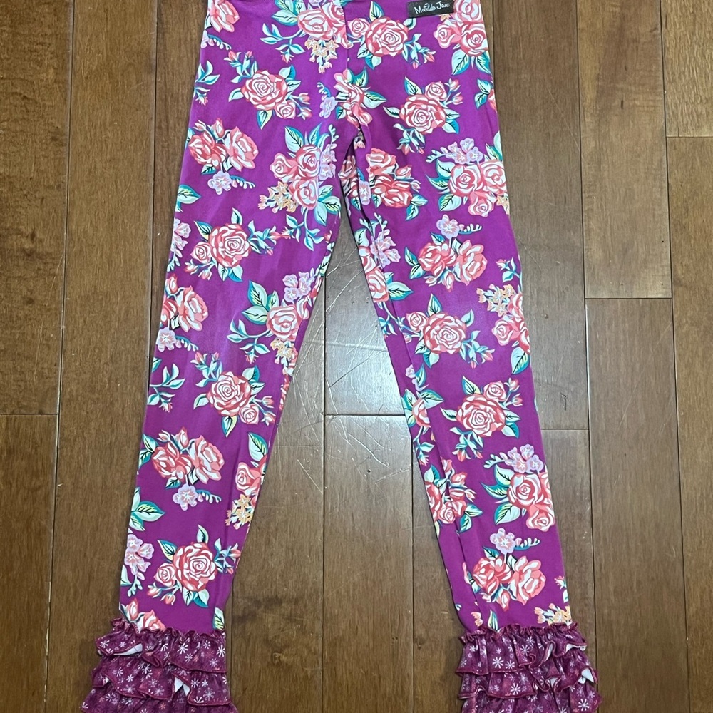 Matilda Jane Forever Waverly Floral Pants Girls Size 6 Ruffle